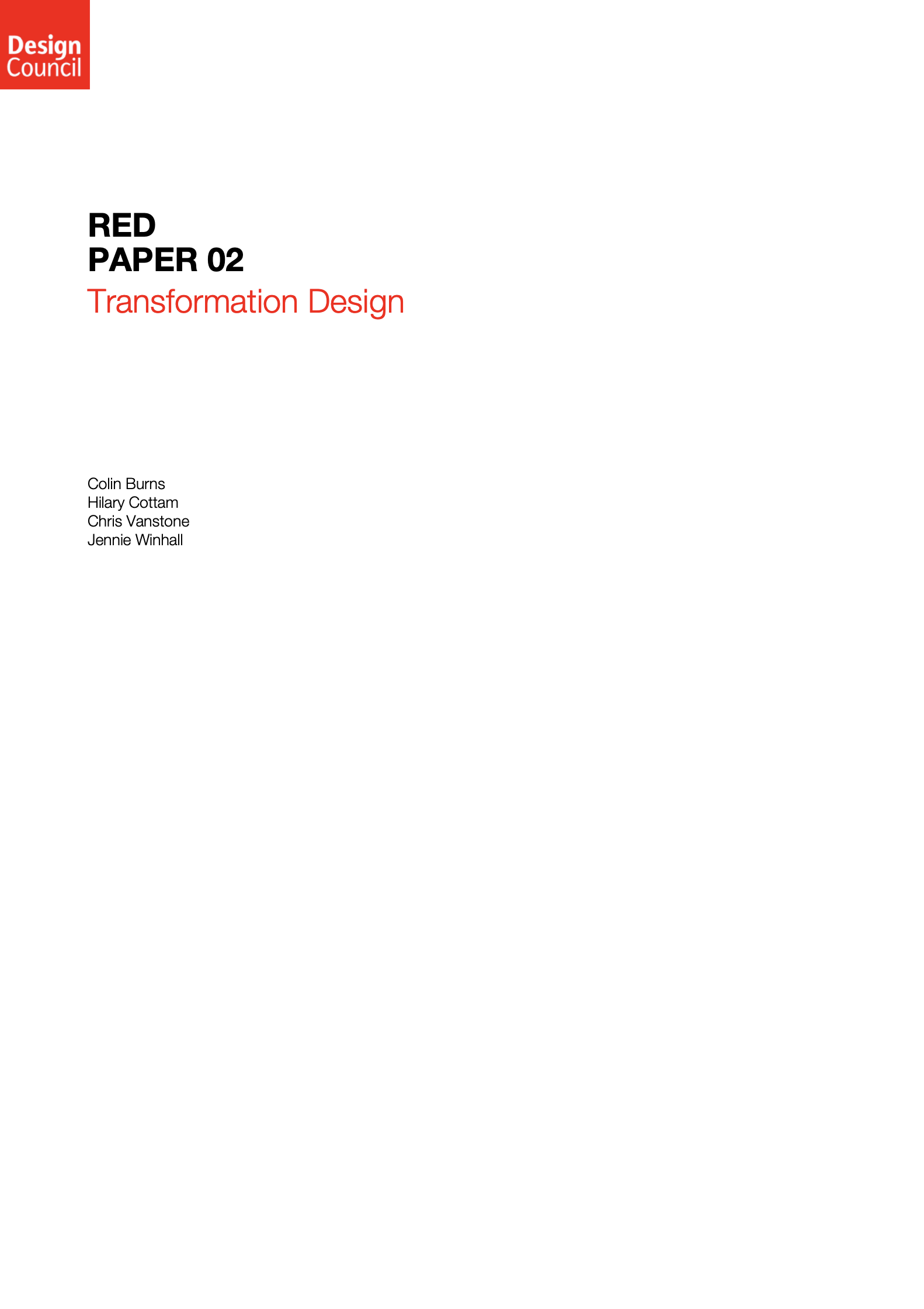「Red Paper 02: Transformation Design, UK Design Council」