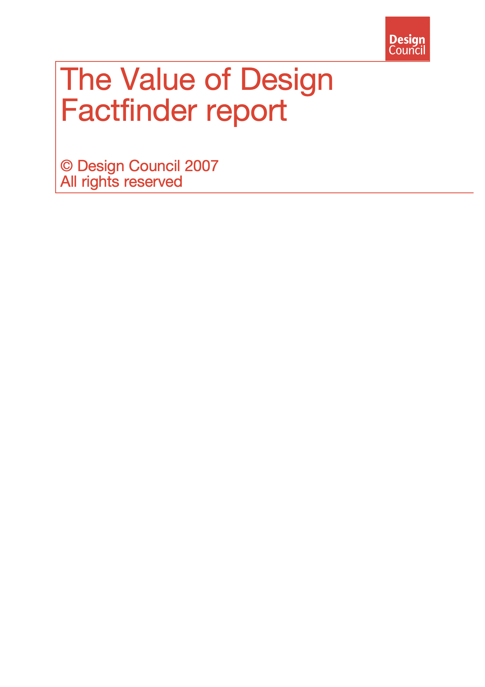 「The Value of Design Factfinder Report」