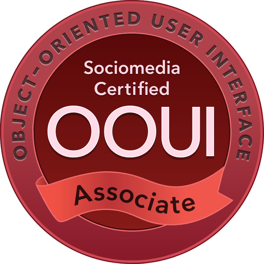 Sociomedia Certified OOUI Associate 認定バッジ